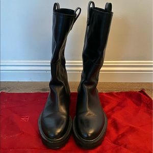 Tamara Mellon Easy Rider Lug Sole Black Boots NWOT
